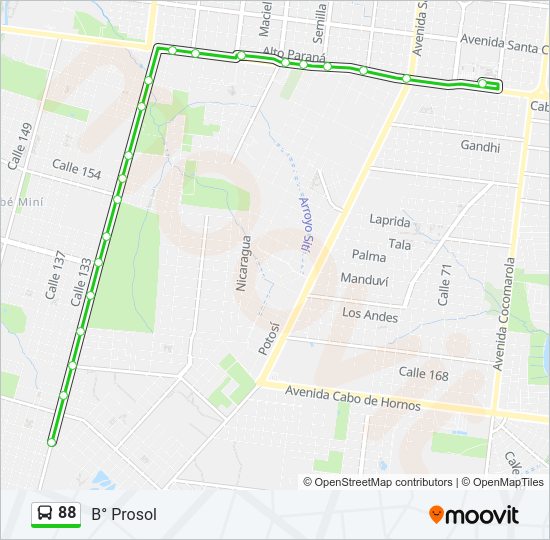Mapa de 88 de autobús