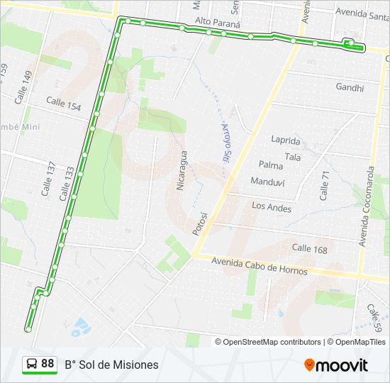 Mapa de 88 de autobús