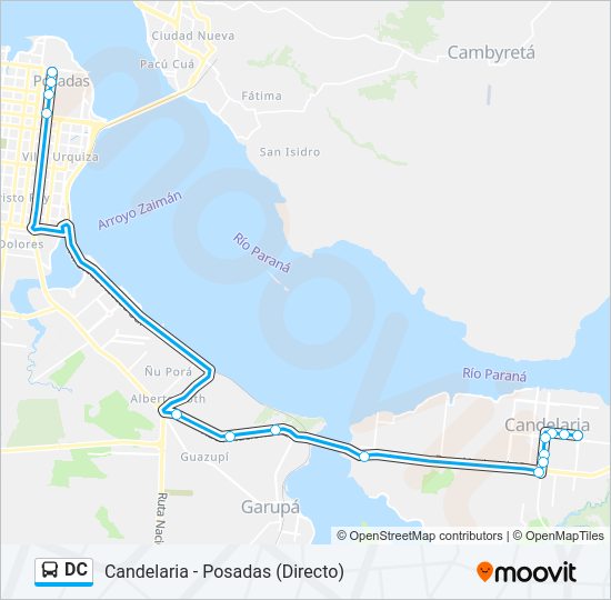 Mapa de DC de autobús
