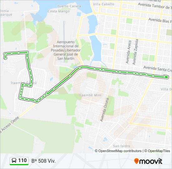 Mapa de 110 de autobús