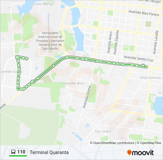 Mapa de 110 de autobús