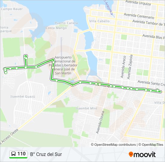 Mapa de 110 de autobús
