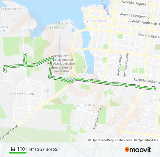 110 Bus Line Map