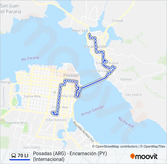 70 LI Bus Line Map