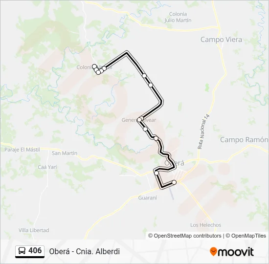 406 Bus Line Map