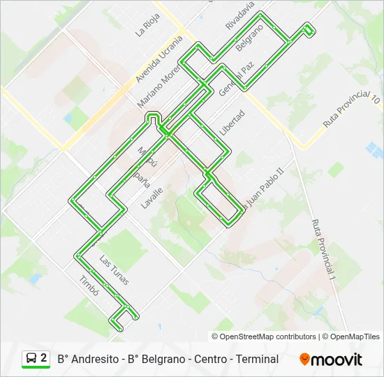 2 Bus Line Map