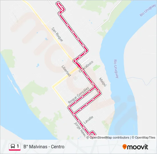 1 Bus Line Map