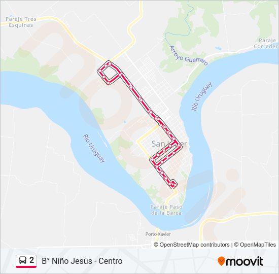 Mapa de 2 de autobús