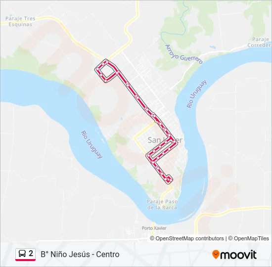 2 Bus Line Map
