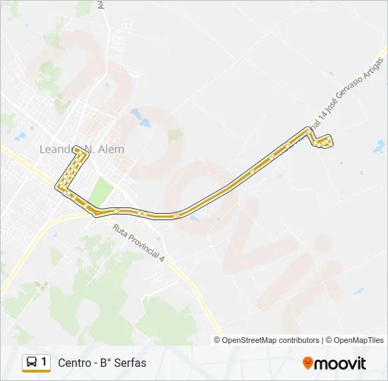 1 Bus Line Map