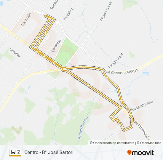2 Bus Line Map