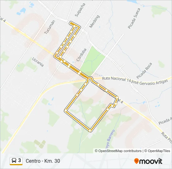 3 Bus Line Map