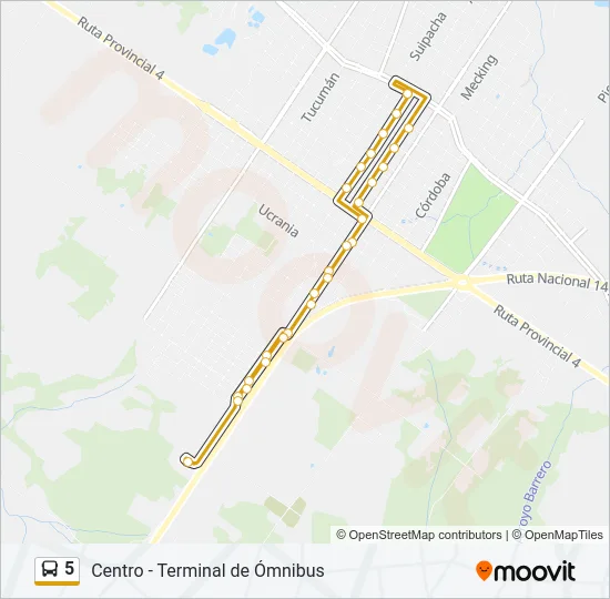 5 Bus Line Map