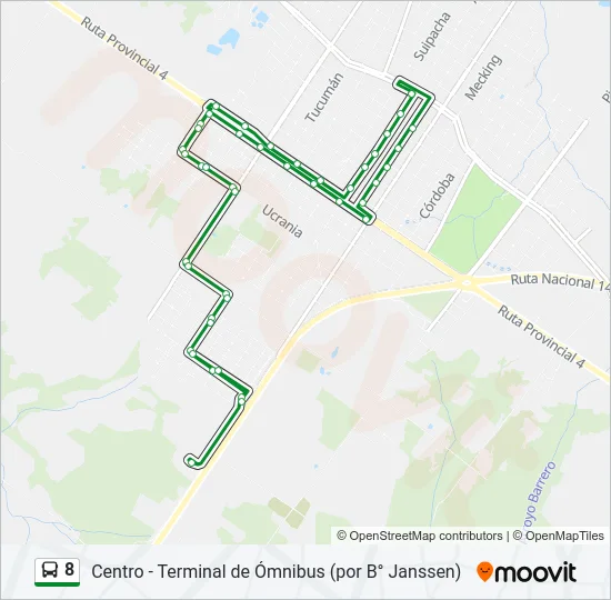 8 Bus Line Map