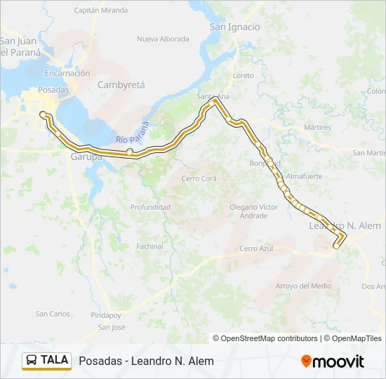 TALA Bus Line Map