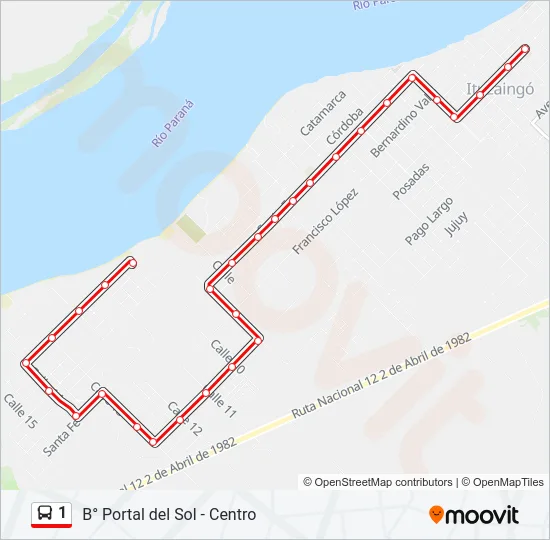 1 Bus Line Map