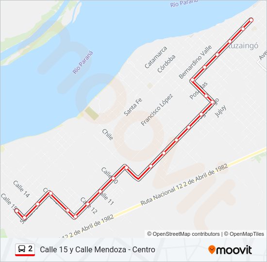 Mapa de 2 de autobús