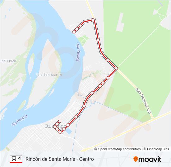 Mapa de 4 de autobús