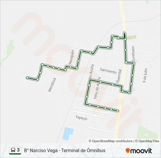 3 Bus Line Map