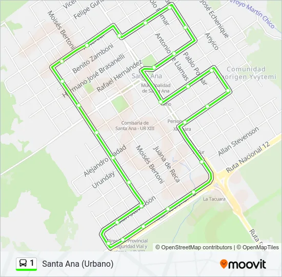 1 Bus Line Map