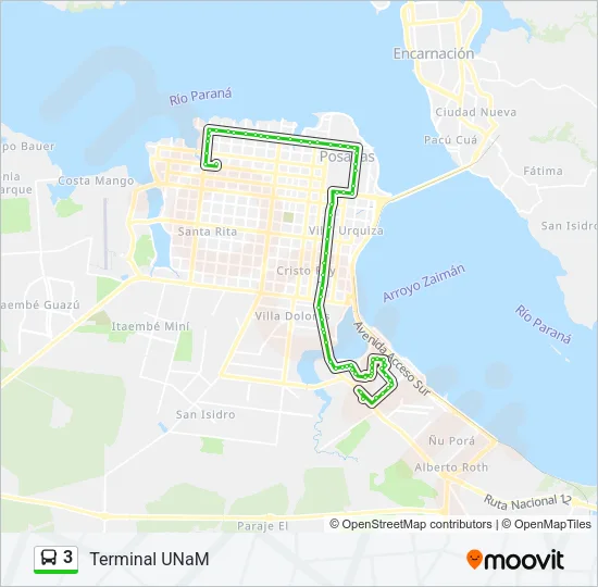3 Bus Line Map