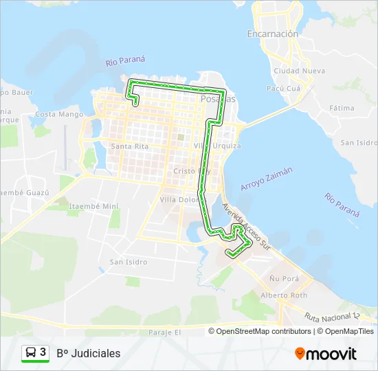 3 Bus Line Map