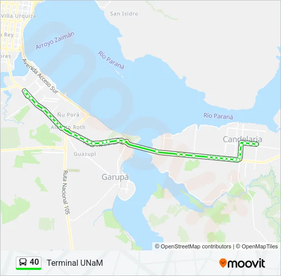 40 Bus Line Map