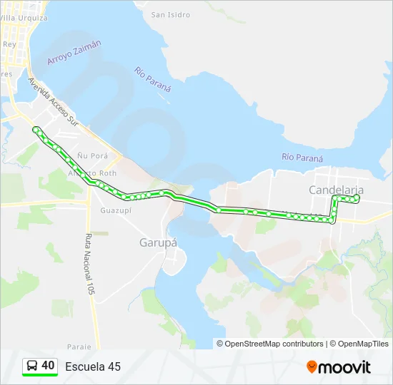 40 Bus Line Map