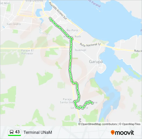 43 Bus Line Map