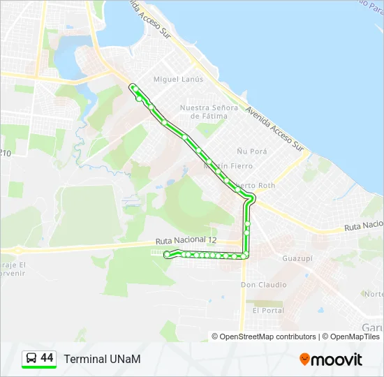 44 Bus Line Map