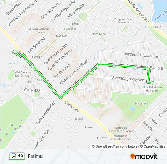 45 Bus Line Map