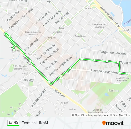 45 Bus Line Map
