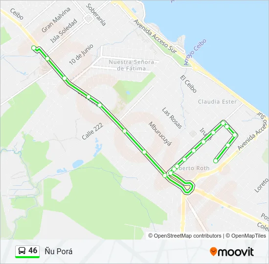 46 Bus Line Map