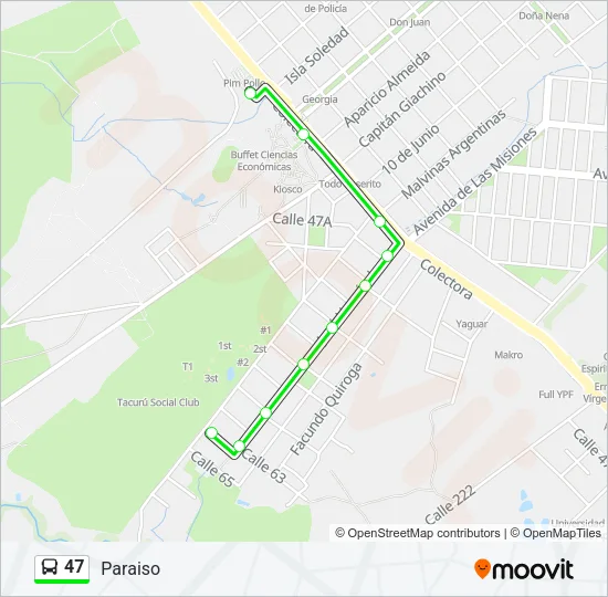 47 Bus Line Map