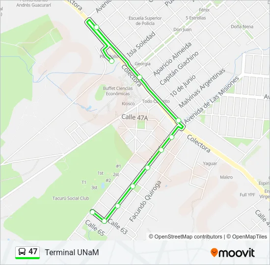 47 Bus Line Map