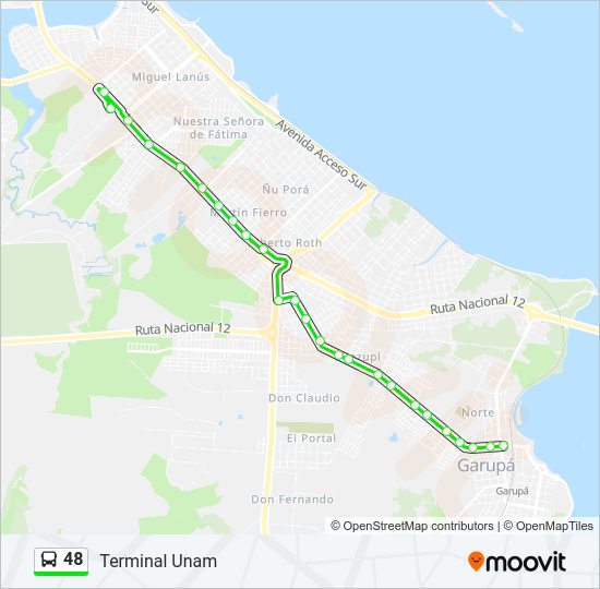 Mapa de 48 de autobús