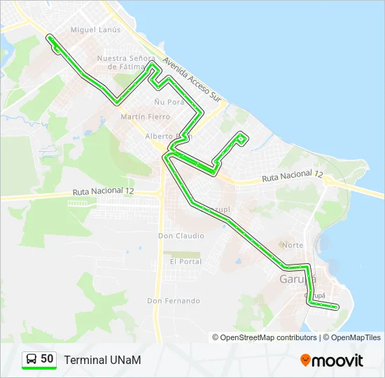 50 Bus Line Map