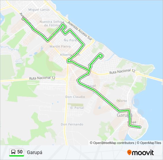 Mapa de 50 de autobús