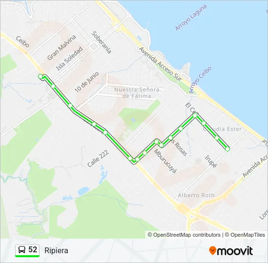 52 Bus Line Map
