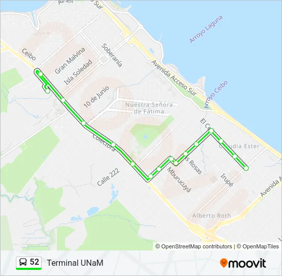 52 Bus Line Map