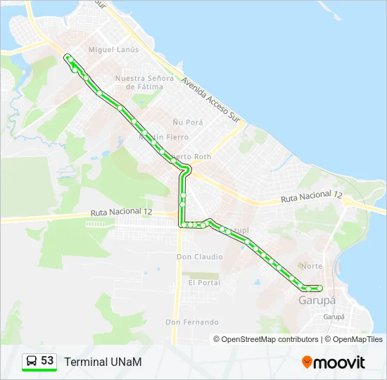 53 Bus Line Map