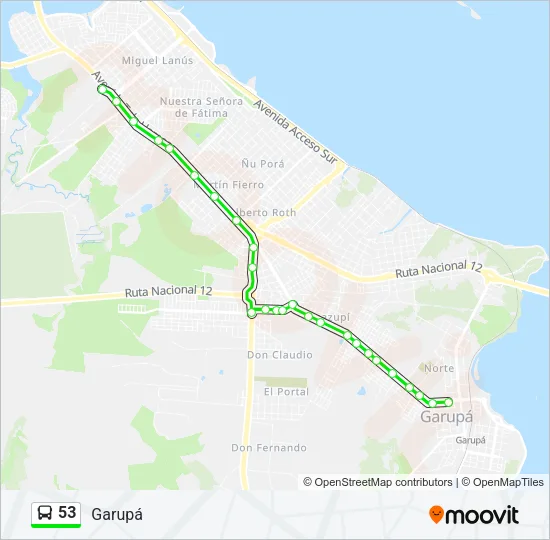53 Bus Line Map