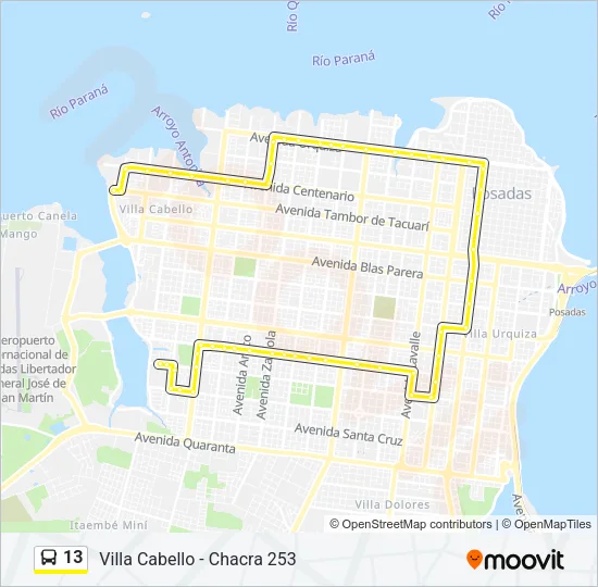 13 Bus Line Map
