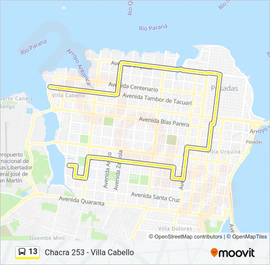 13 Bus Line Map
