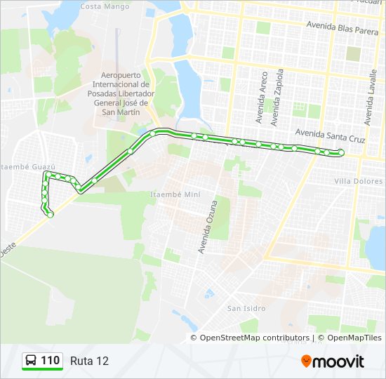 Mapa de 110 de autobús