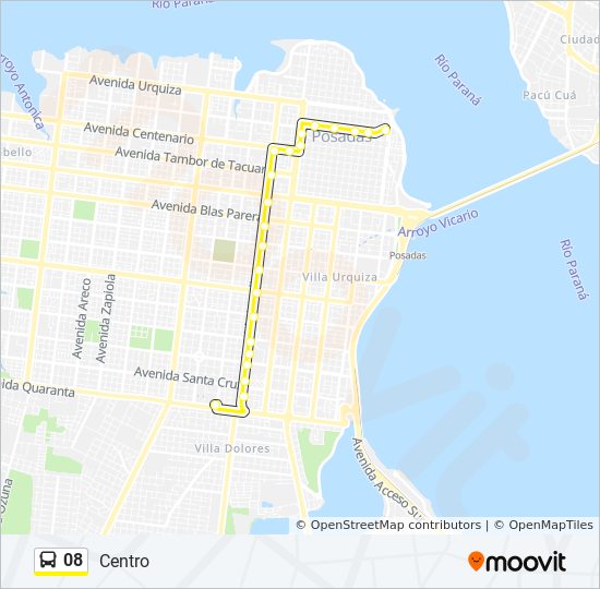 Mapa de 08 de autobús