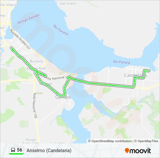 56 Bus Line Map