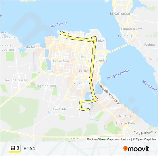 3 Bus Line Map