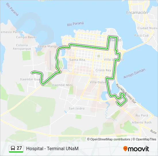 27 Bus Line Map