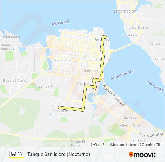 12 Bus Line Map